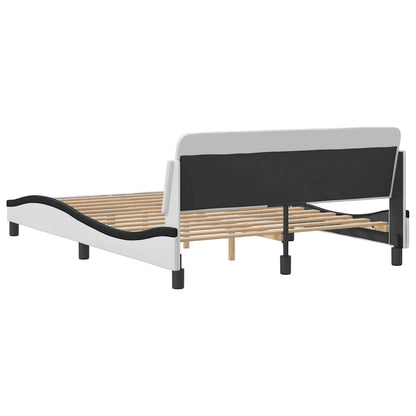 Bettgestell "Dover" Weiß und Schwarz 120x200 cm Kunstleder