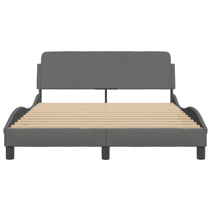 Bettgestell "Dover" Dunkelgrau 140x190 cm Stoff