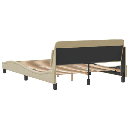 Bettgestell "Dover" Creme 140x190 cm Stoff