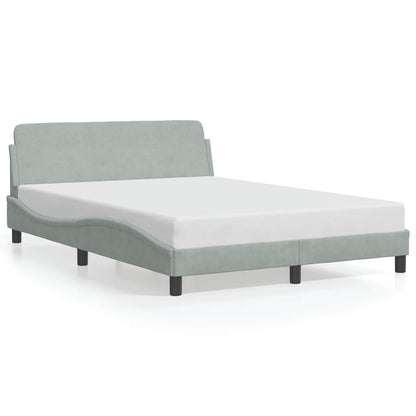 Bettgestell "Dover" Hellgrau 140x190 cm Samt