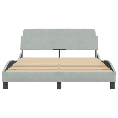 Bettgestell "Dover" Hellgrau 140x190 cm Samt