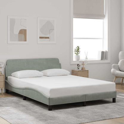 Bettgestell "Dover" Hellgrau 140x190 cm Samt
