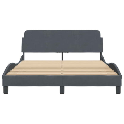 Bettgestell "Dover" Dunkelgrau 140x190 cm Samt