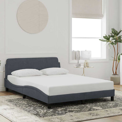 Bettgestell "Dover" Dunkelgrau 140x190 cm Samt