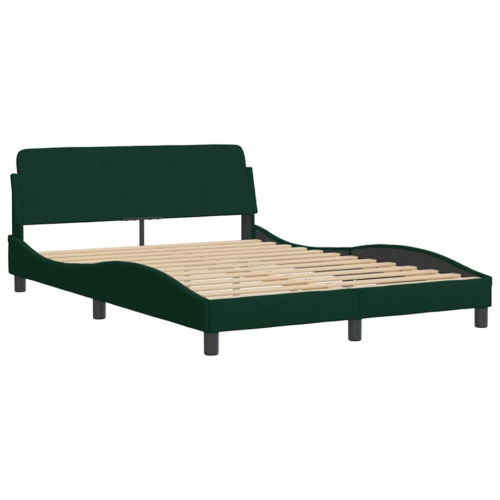 Bettgestell "Dover" Dunkelgrün 140x190 cm Samt