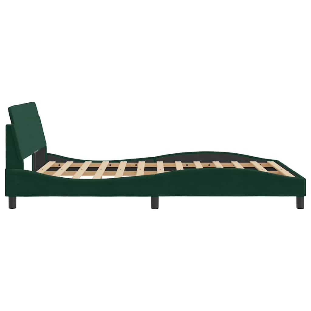 Bettgestell "Dover" Dunkelgrün 140x190 cm Samt