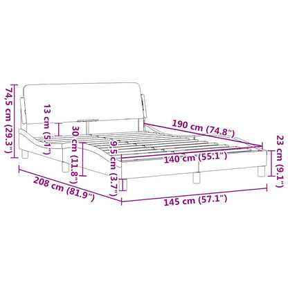 Bettgestell mit Kopfteil "Dover" Rosa 140x190 cm Samt