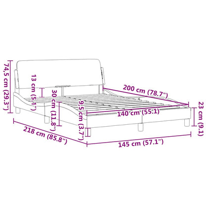 Bettgestell "Dover" Creme 140x200 cm Stoff