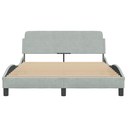 Bettgestell "Dover" Hellgrau 140x200 cm Samt