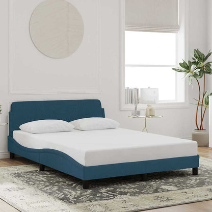 Bettgestell mit Kopfteil "Dover" Blau 140x200 cm Samt