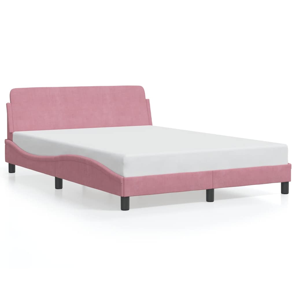 Bettgestell mit Kopfteil "Dover" Rosa 140x200 cm Samt