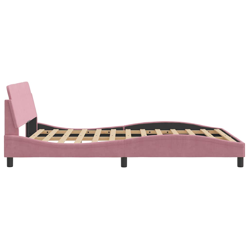 Bettgestell mit Kopfteil "Dover" Rosa 140x200 cm Samt