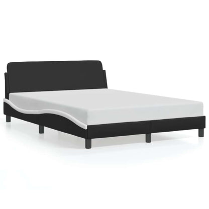 Bettgestell "Dover" Schwarz und Weiß 140x200 cm Kunstleder