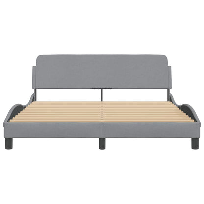 Bettgestell "Dover" Hellgrau 160x200 cm Stoff