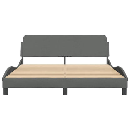 Bettgestell "Dover" Dunkelgrau 160x200 cm Stoff