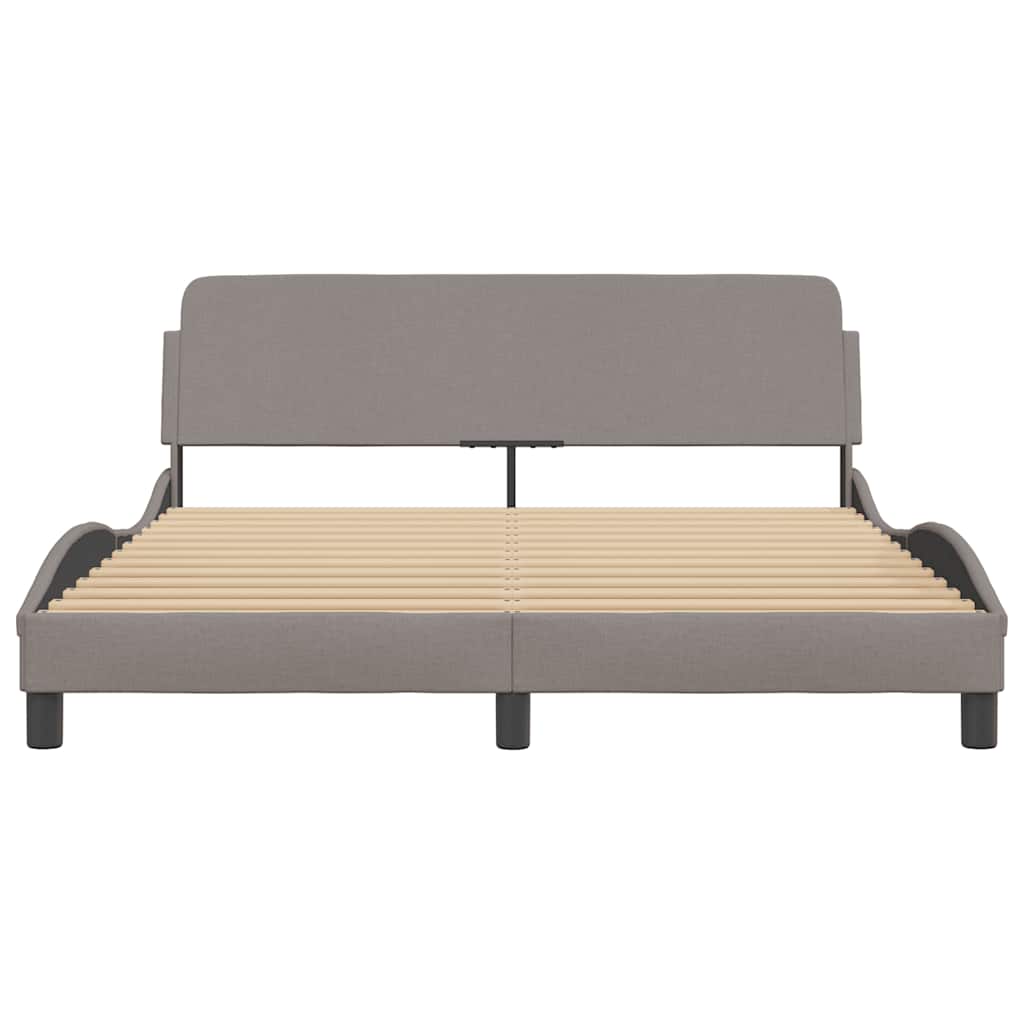 Bettgestell "Dover" Taupe 160x200 cm Stoff