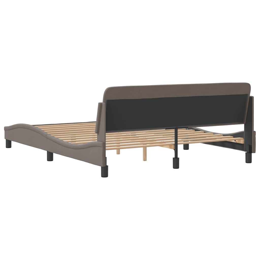 Bettgestell "Dover" Taupe 160x200 cm Stoff