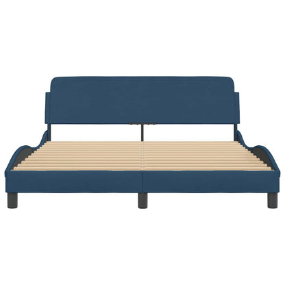 Bettgestell mit Kopfteil "Dover" Blau 160x200 cm Stoff