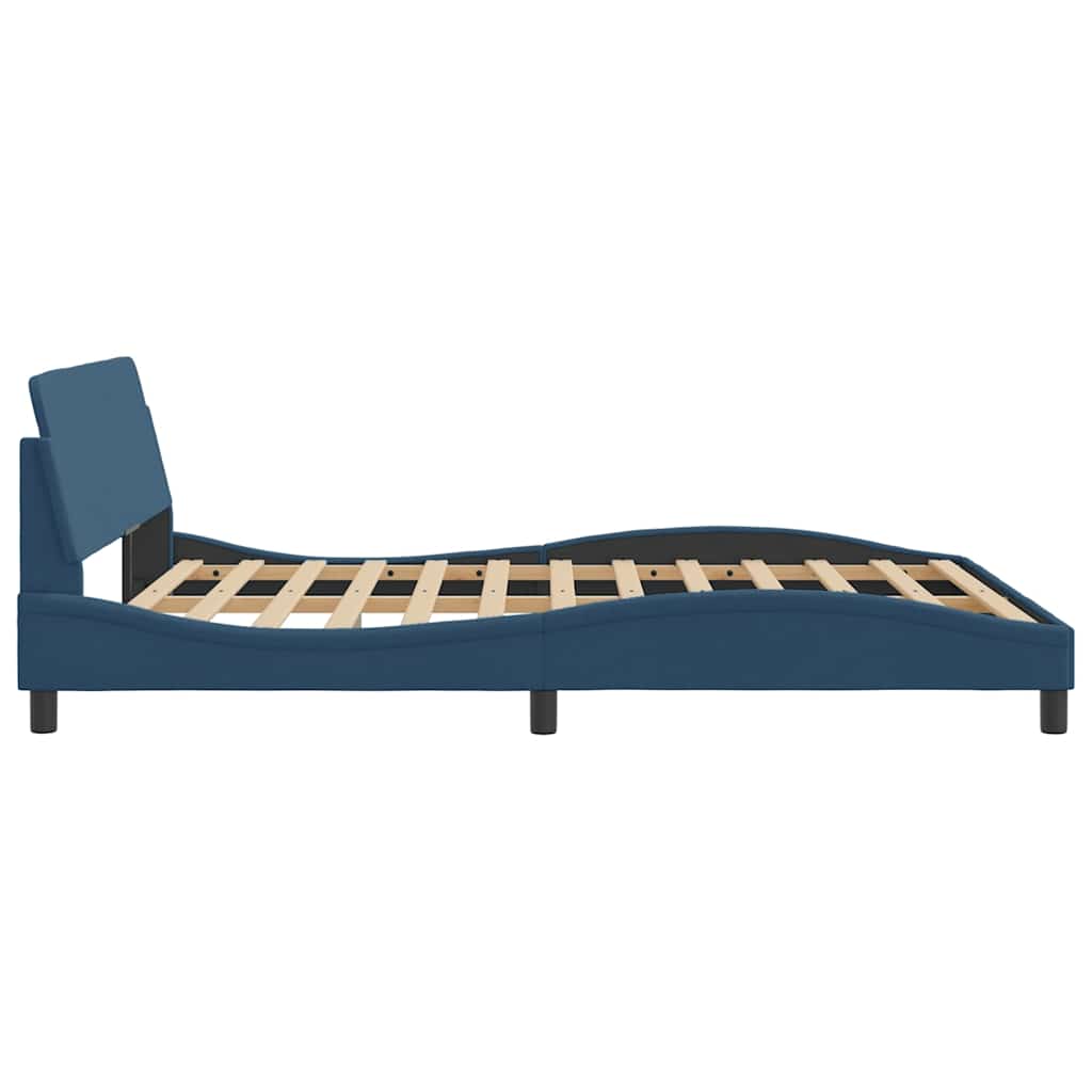 Bettgestell mit Kopfteil "Dover" Blau 160x200 cm Stoff