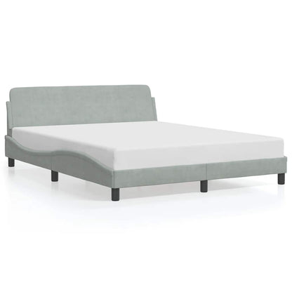 Bettgestell "Dover" Hellgrau 160x200 cm Samt