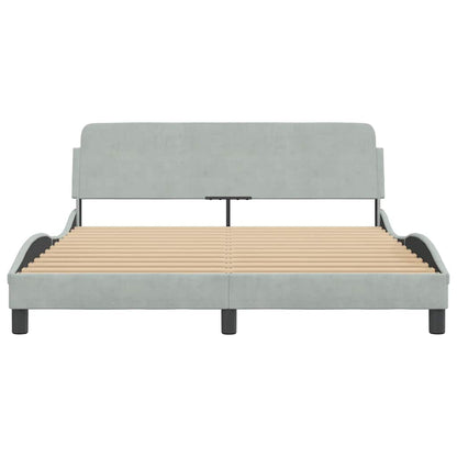 Bettgestell "Dover" Hellgrau 160x200 cm Samt
