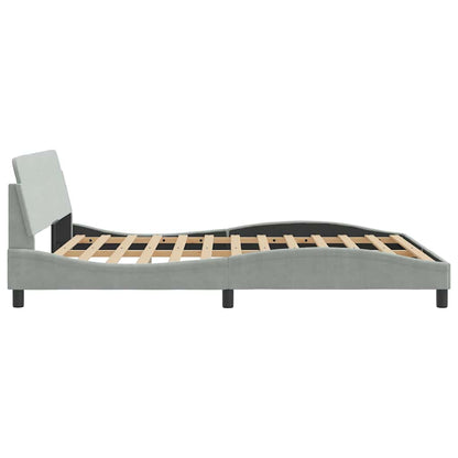 Bettgestell "Dover" Hellgrau 160x200 cm Samt