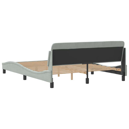 Bettgestell "Dover" Hellgrau 160x200 cm Samt