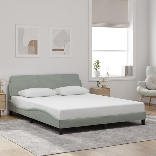 Bettgestell "Dover" Hellgrau 160x200 cm Samt