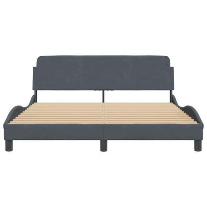 Bettgestell "Dover" Dunkelgrau 160x200 cm Samt