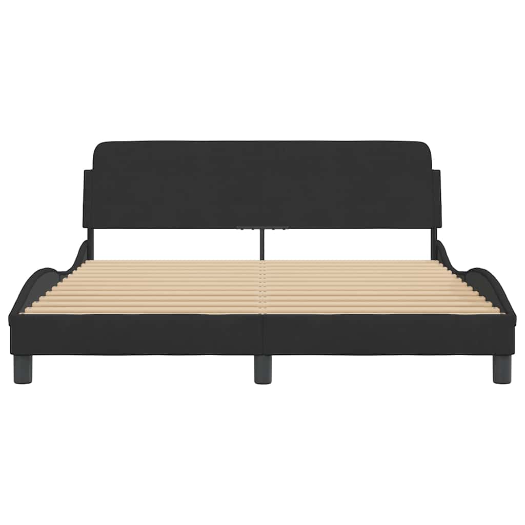 Bettgestell "Dover" Schwarz 160x200 cm Samt