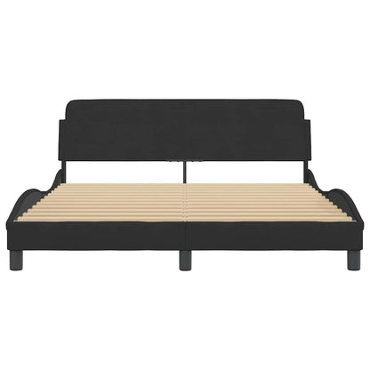 Bettgestell "Dover" Schwarz 160x200 cm Samt
