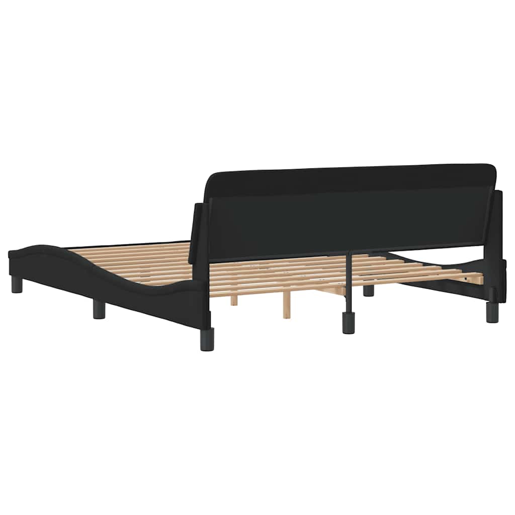 Bettgestell "Dover" Schwarz 160x200 cm Samt