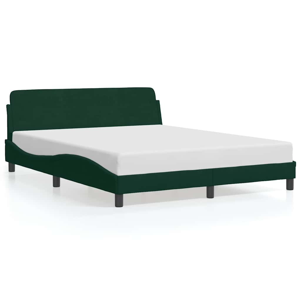 Bettgestell "Dover" Dunkelgrün 160x200 cm Samt