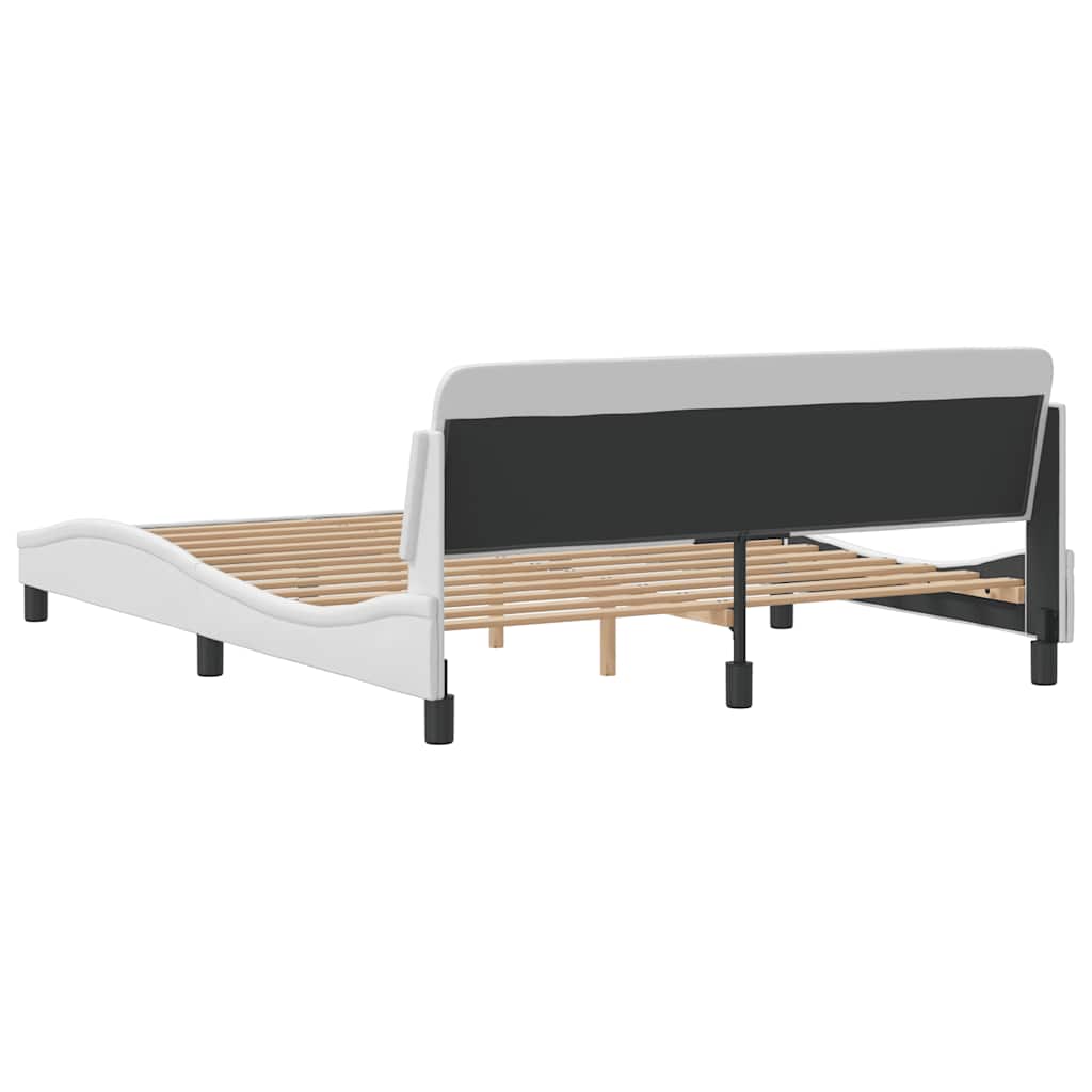 Bettgestell "Dover" Weiß 160x200 cm Kunstleder