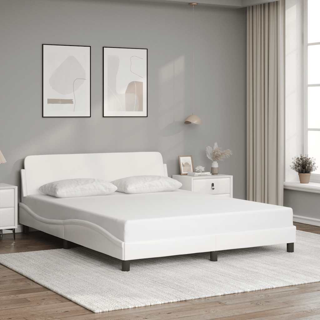 Bettgestell "Dover" Weiß 160x200 cm Kunstleder