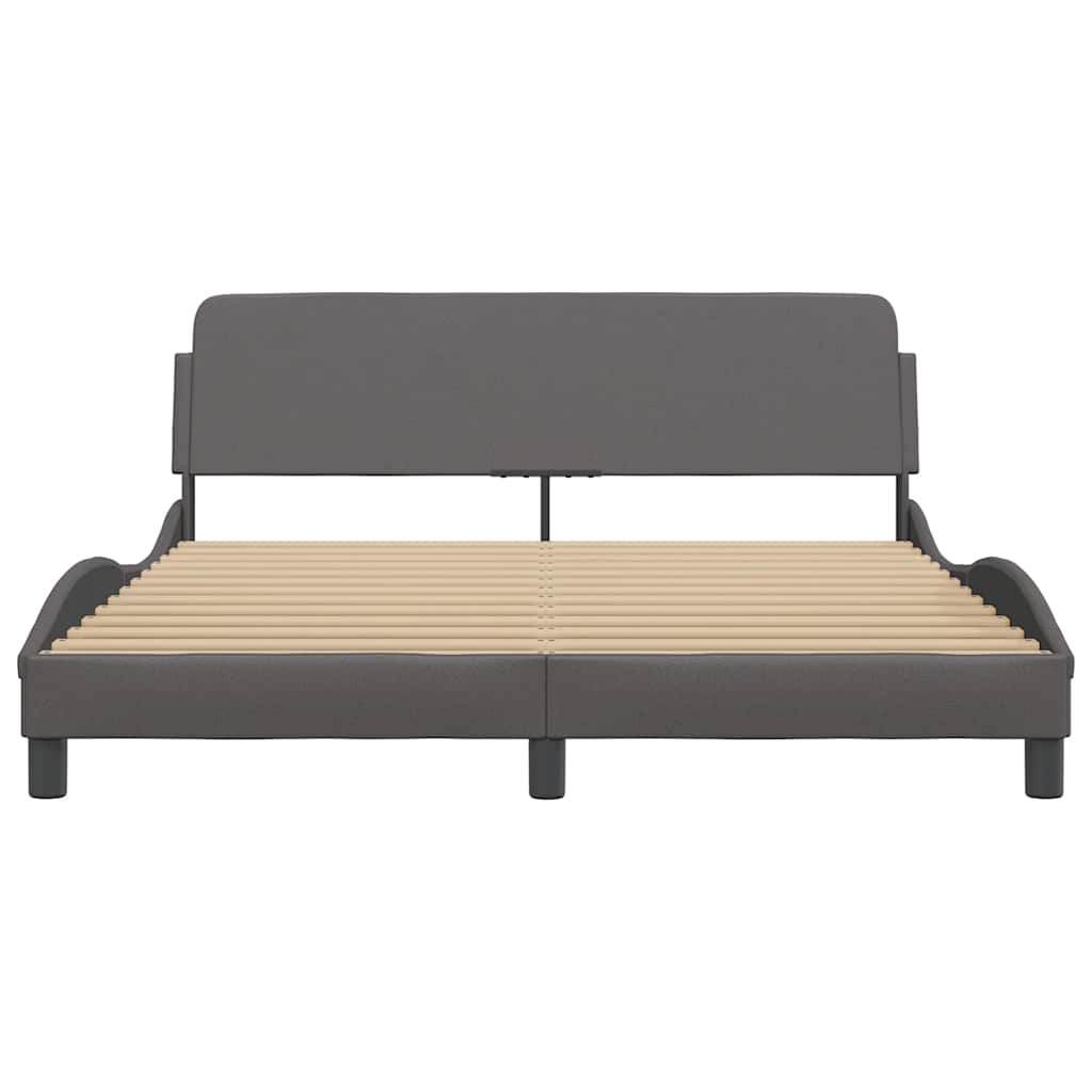 Bettgestell "Dover" Grau 160x200 cm Kunstleder