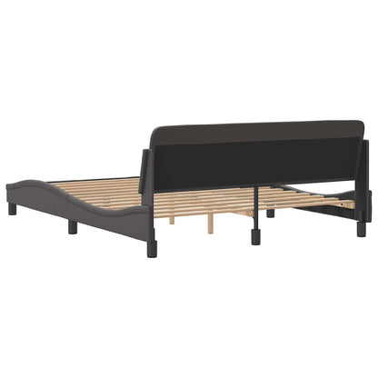 Bettgestell "Dover" Grau 160x200 cm Kunstleder