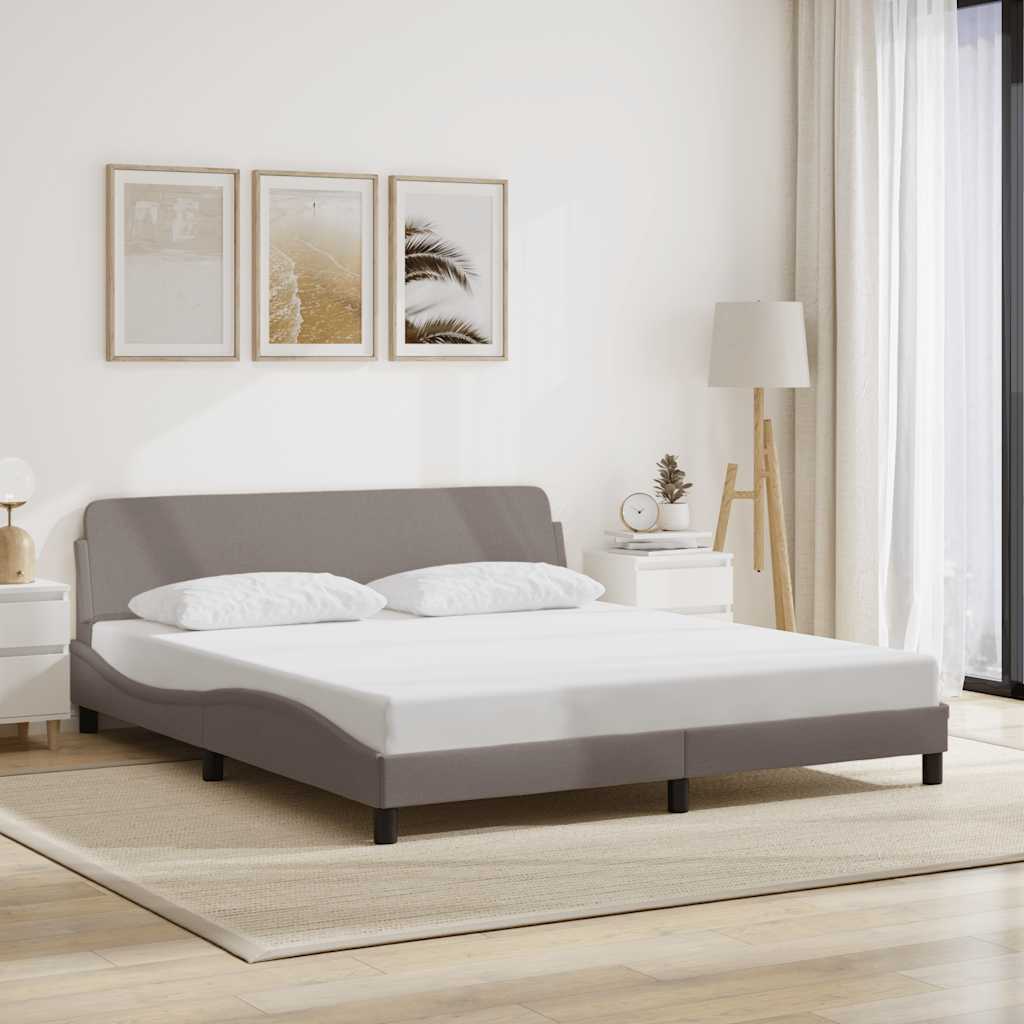 Bettgestell "Dover" Taupe 180x200 cm Stoff