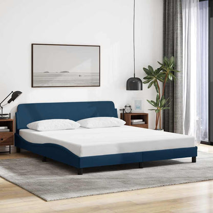 Bettgestell mit Kopfteil "Dover" Blau 180x200 cm Stoff