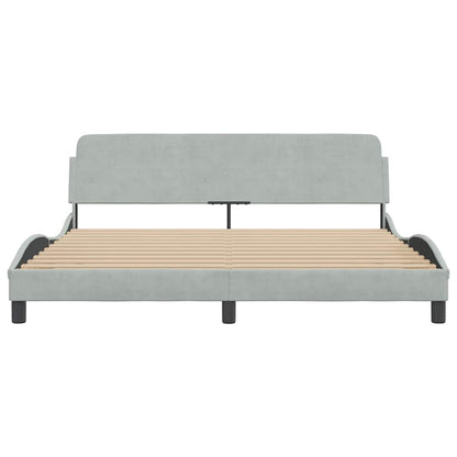 Bettgestell "Dover" Hellgrau 180x200 cm Samt