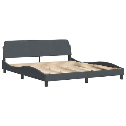 Bettgestell "Dover" Dunkelgrau 180x200 cm Samt