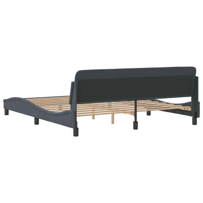 Bettgestell "Dover" Dunkelgrau 180x200 cm Samt