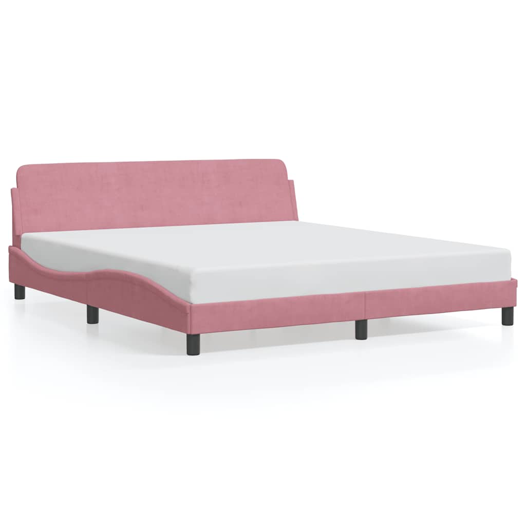 Bettgestell mit Kopfteil "Dover" Rosa 180x200 cm Samt