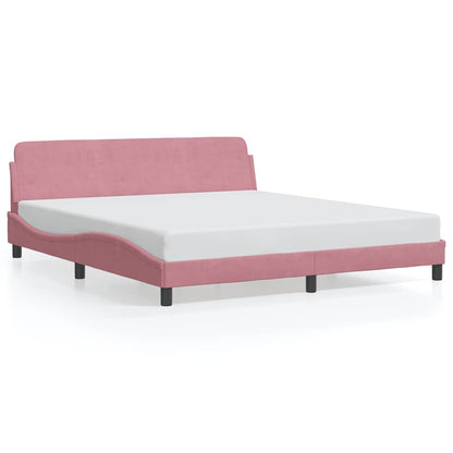 Bettgestell mit Kopfteil "Dover" Rosa 180x200 cm Samt
