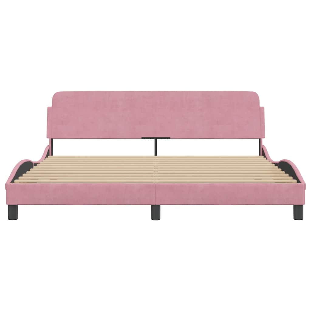 Bettgestell mit Kopfteil "Dover" Rosa 180x200 cm Samt