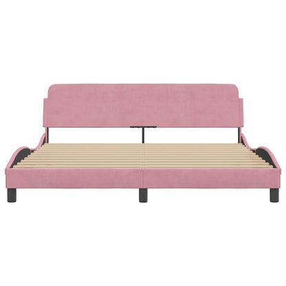 Bettgestell mit Kopfteil "Dover" Rosa 180x200 cm Samt