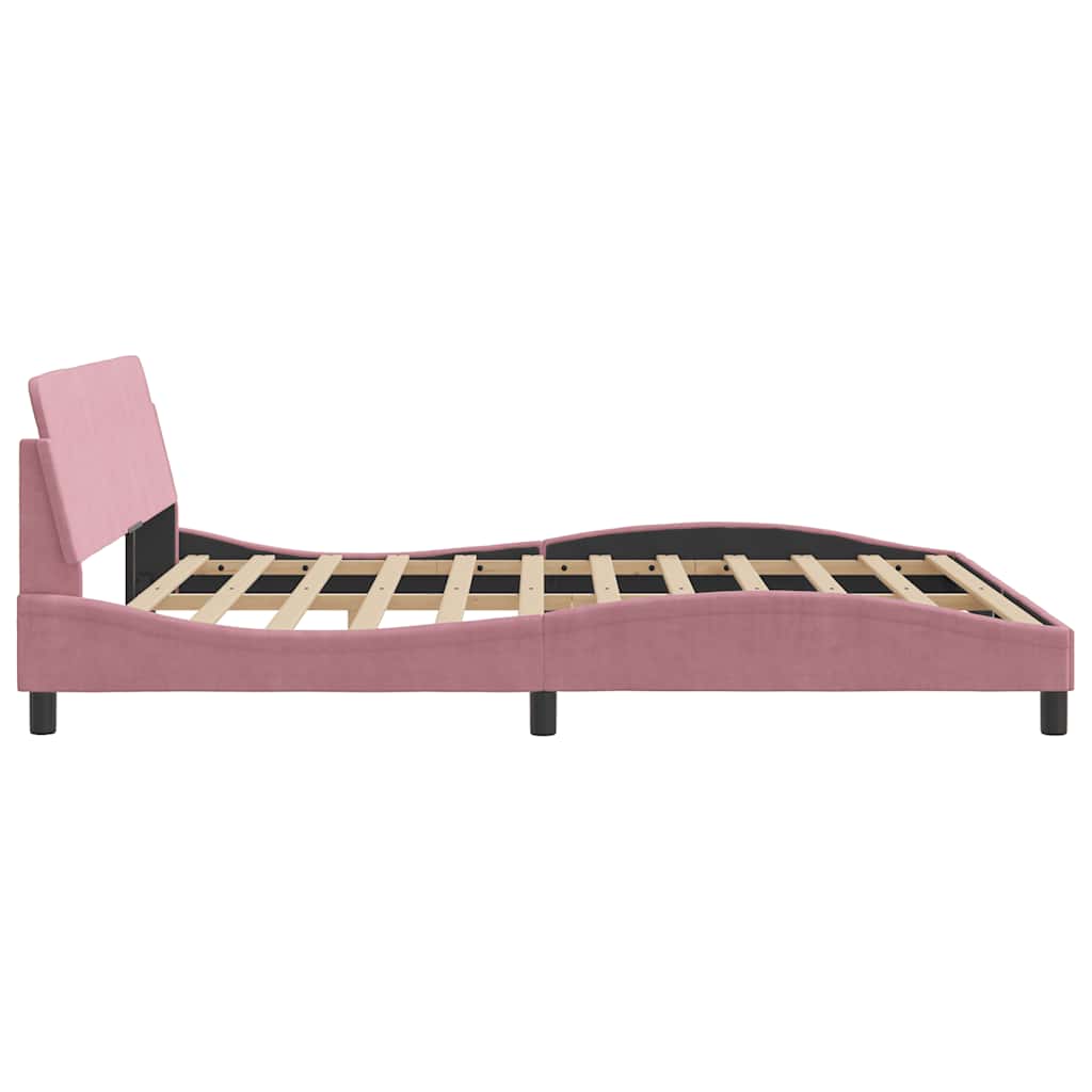 Bettgestell mit Kopfteil "Dover" Rosa 180x200 cm Samt