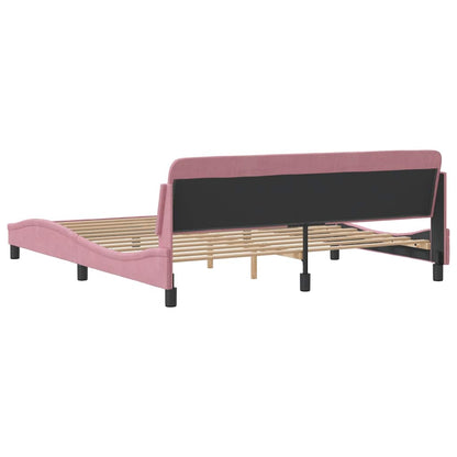 Bettgestell mit Kopfteil "Dover" Rosa 180x200 cm Samt