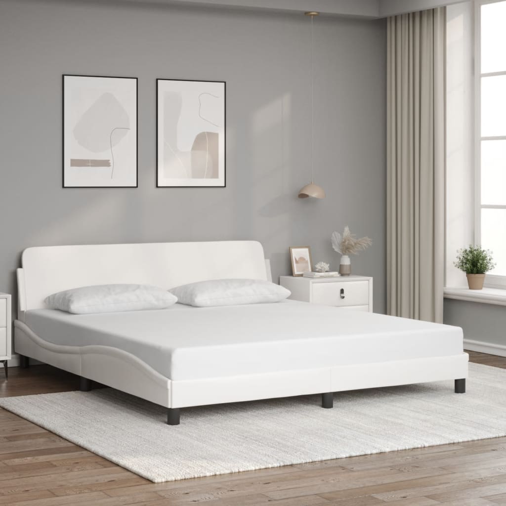 Bettgestell "Dover" Weiß 180x200 cm Kunstleder