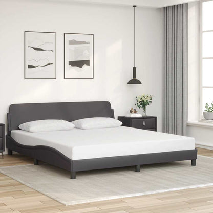 Bettgestell "Dover" Grau 180x200 cm Kunstleder